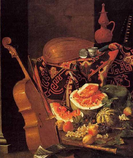 Cristoforo Munari Still-Life with Musical Instruments and Fruit China oil painting art